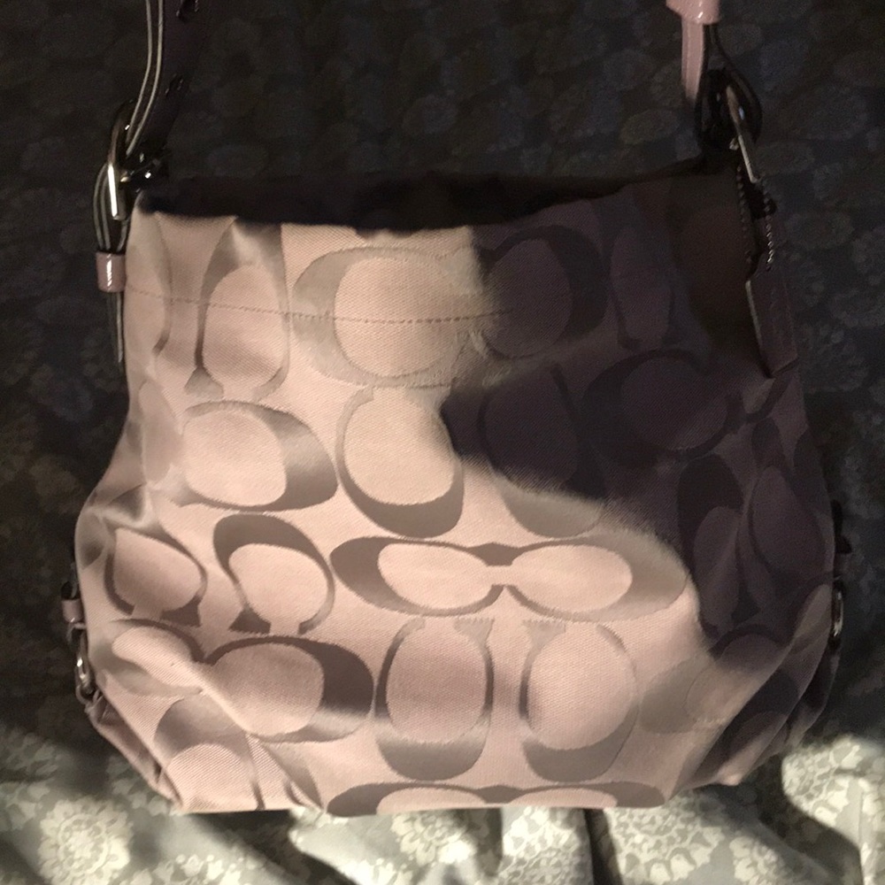 Lavender canvas Coach bag